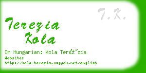 terezia kola business card